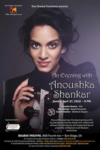 ANOUSHKA SHANKAR 2016 SAN DIEGO CONCERT TOUR POSTER- Indian Classical, Crossover - Picture 1 of 1