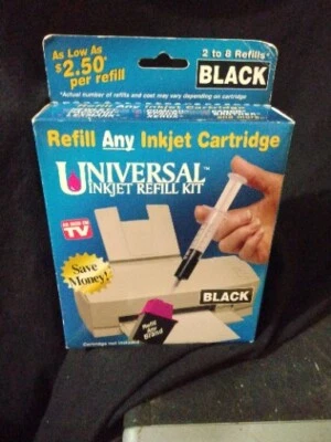 Universal Inkjet Printer Cartridge black Refill Kit Any Brand NEW SEALED As Seen - Image 1 of 4
