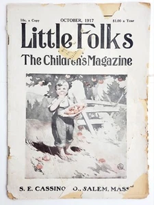 Antique Little Folks Monthly Children's Magazine October 1917-Rare/Advertising - Foto 1 di 7
