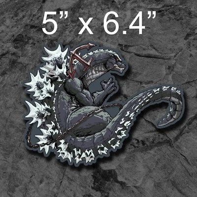 Godzilla Anchor & Chains King of Monsters Vinyl Sticker Bumper Decal Car Decal - Image 1 of 2