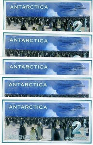 Wholesale LOT Antarctica, 5 x $2, 1996 (2009), NEW, UNC - Picture 1 of 2