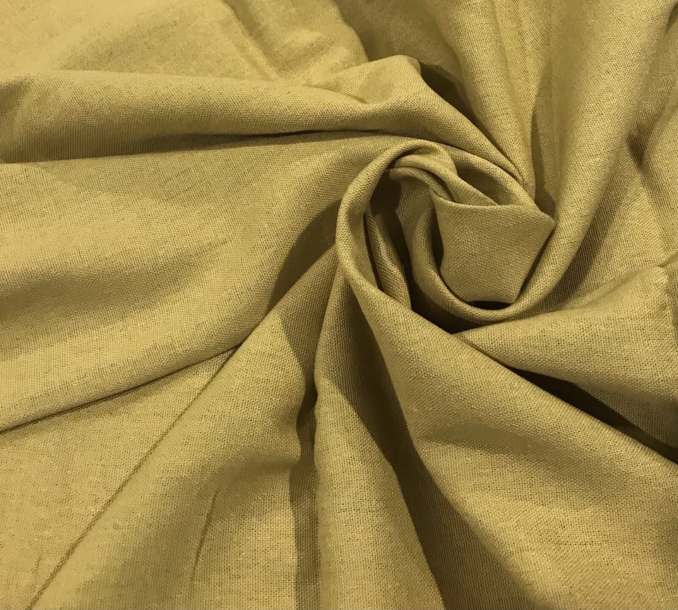 Tecido de linho dourado 56” largura vendido por jarda - Imagem 1 de 1