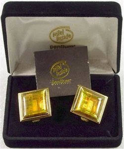 Vintage Intel Pentium Processor Chip Cuff Links Set (1994) - *NEW OLD STOCK!* - Picture 1 of 3