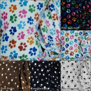 Tela antipíldora de lana polar de primera calidad material blando estampado patas de animales - Imagen 1 de 9