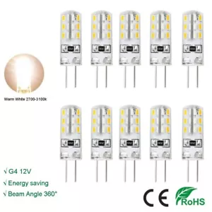 10X G4 LED Bulbs 2W Warm white AC DC 12V Lamp Energy Saving SMD 2835 bead Lights - Picture 1 of 6