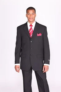 Traje para hombre 2,3 botones chaqueta y pantalones lisos conjunto de 2 piezas por Fortino Landi 802P - Imagen 1 de 2