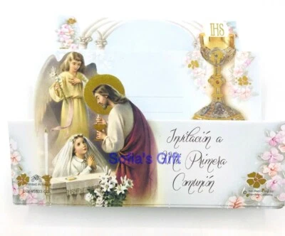25 Invitaciones De Primera Comunion Español Niña Invitation  First communion - Image 1 of 4