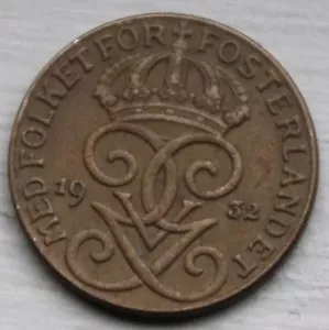 1932 Sweden One Ore Coin - Picture 1 of 2