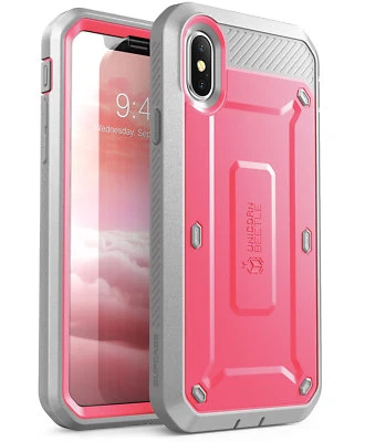 PINK iPhone Xs / X SUPCASE UBPro Holster Case Shockproof Cover Screen Protector - Image 1 of 4
