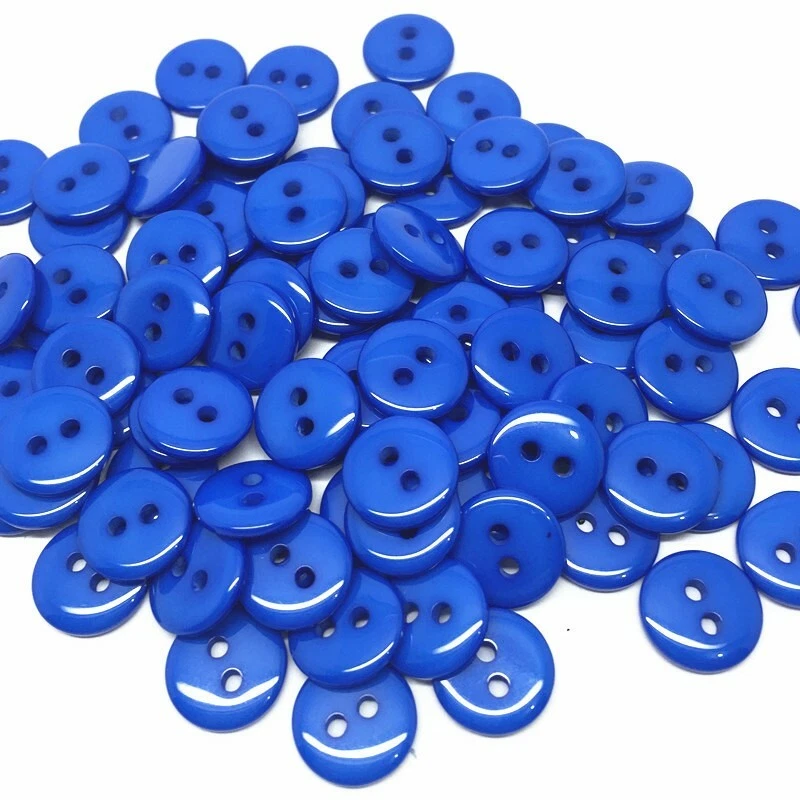 lot de 20 bouton scrapbooking 2 trou bleu royal mercerie couture 11 mm couture - Photo 1/1
