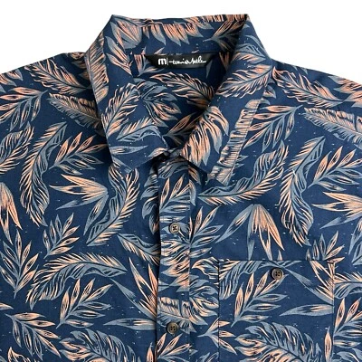 Travis Mathew Mens Large Floral Short Sleeve Shoot The Channel Button Up Shirt - Image 1 of 4