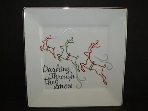EAT DRINK & BE MERRY By St Nicholas Square DASHING THROUGH THE SNOW Serving Tray - Picture 1 of 5