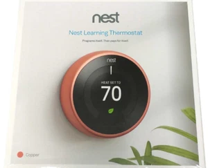 SEALED: Google Nest 3rd Generation Program WiFi Thermostat Copper Color T3021US - Picture 1 of 1
