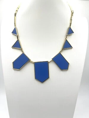 Collar House of Harlow 1960 chapado en oro 5 estaciones cuero azul Foto 1 de 3
