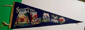 Remember The Alamo Wimpel weicher Filz Vintage 5 Szenen 29,5" tolle Farbe - Bild 1 von 4