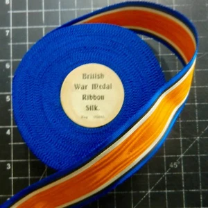 World War1: British War Medal 1914 - 1919 ribbon. c1920-30's original issue - Picture 1 of 2