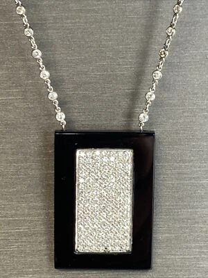 Art Deco Vintage Necklace Diamond Estate Fine Jewelry Pre-Owned 14K Platinum - Image 1 of 4