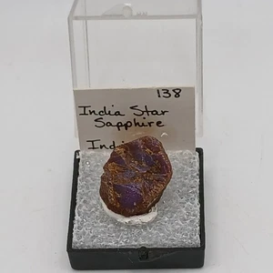 Indien Stern Saphir grobes Specimin Display alte Sammlung von V.L.Hawkins + Karton - Bild 1 von 14