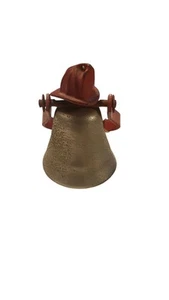 Antique Pressed Steel Toy Pedal Car/Fire Truck Bell W/Cast Iron Helmet Rare - Picture 1 of 7