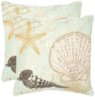 枕头系列夏娃装饰枕头,18 英寸,海泡沫绿色,2 件套 — 第 1/2 张图片