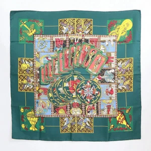HERMES Sciarpa Carre 90 LE TAROCCHI Tarocchi Seta Verde ko018 - Foto 1 di 6