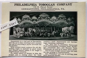 1920 PHILADELPHIA TOBOGGAN CO CAROUSEL HORSE MERRY-GO-ROUND RIDE FOR SALE AD NEW - Picture 1 of 1