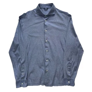 Boggi Milano Herren Blau Hemd Knopfleiste Langarm Baumwolle Smart Größe XL - Bild 1 von 19