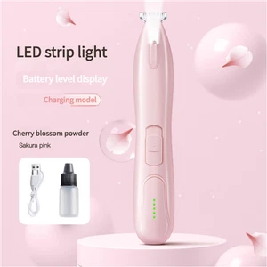 Sakura Pink Pet Hair Trimmer with LED Light, USB Rechargeable, and Battery In... - Picture 1 of 3