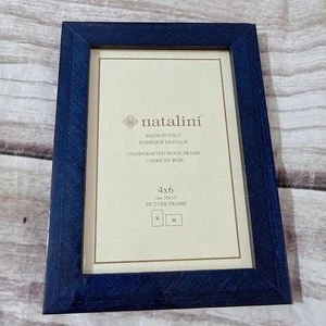 NATALINI Handgefertigter ITALIENISCHER Holz Bilderrahmen 4x6" (13x18 cm), Marineblau, NEU - Bild 1 von 3