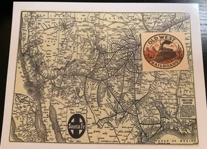 Santa Fe Railway ATSF Railroad Route Map - Picture 1 of 3