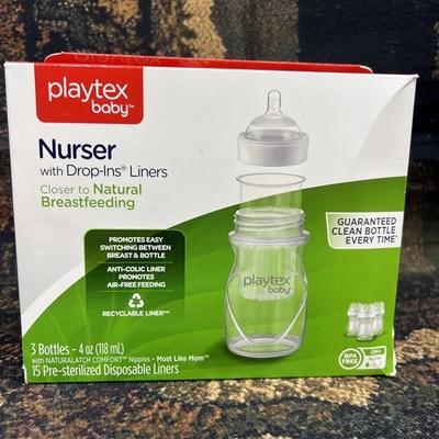 Playtex Baby Nurser Bottles Set - 3 Pieces Drop In Liner - Image 1 of 4