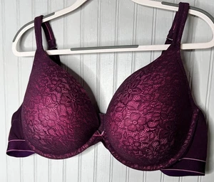 Reggiseno Cacique donna 48D viola pizzo boost tuffo ferretto imbottito lingerie floreale - Foto 1 di 6