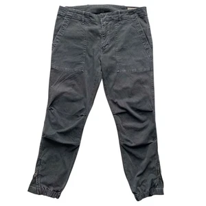 Nili Lotan Damen Cropped Französisch Militär Hose Mid-Rise Stretch Grau Größe 4 - Bild 1 von 4