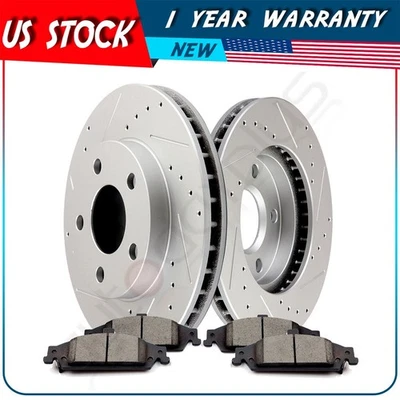 Rotores de freno delanteros y pastillas de cerámica para Chevrolet Malibu Oldsmobile Pontiac Foto 1 de 4