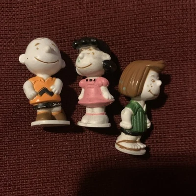 Raro Vintage Charlie Brown 3 Figuras PVC 1 3/4"" 1952/1966 Foto 1 de 4