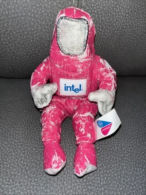 Intel Pentium 8” Bunny People PINK Stuffed Plush Astronaut Advertising Mascot - Image 1 of 4
