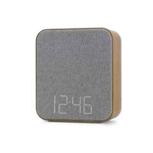 Wood Sound Sleep 2 Alarms Table Clock Gray - Capello Fabric Dimmer - Picture 1 of 7