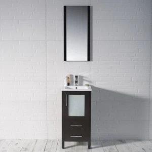 Blossom Sydney 16" Single Bathroom Vanity with Ceramic Sink & Mirror, Espresso - Picture 1 of 1