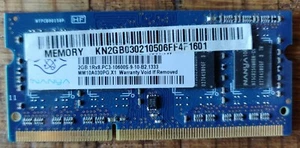 Barrette Mémoire Vive 2 go PC3 10600S NANYA (PC PORTABLE) - Picture 1 of 1
