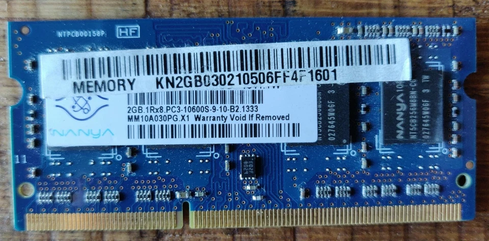 Barrette Mémoire Vive 2 go PC3 10600S NANYA (PC PORTABLE) - Image 1 of 1