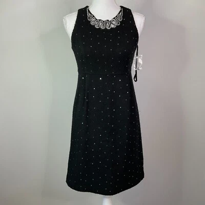 INC International Dress Womens Size 2 Black Tweed Sleeveless Wool Blend  Sequin - Image 1 of 4