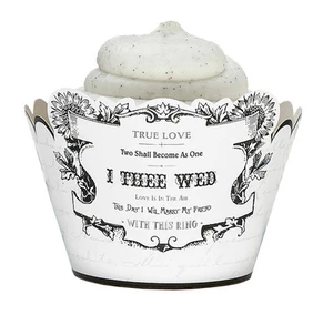 12 True Love I Thee Wed Cupcake-Verpackungen Bridal Shower Hochzeit Cupcake Gastgeschenke - Bild 1 von 1
