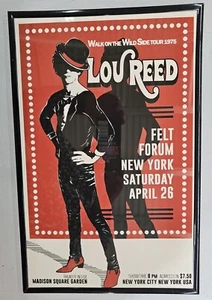 Póster de concierto Lou Reed 1975 en Nueva York 11 X 17 enmarcado - Imagen 1 de 2
