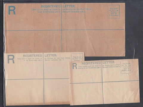 Liberia # UF1 MINT 1882 Registration Envelopes Original Gum on Flap 3 DIFFERENT Cover