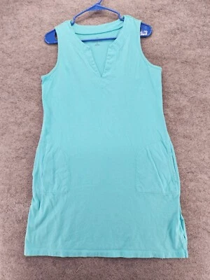 Vestido Lands End para mujer pequeño 6-8 sin mangas cuello en V bolsillos azules Foto 1 de 4