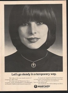 Manpower Temporary Services 1977 Print Ad Smiling Woman - Picture 1 of 1