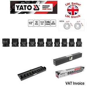 Juego de enchufes de llave de impacto profesional Yato 1/2" cortos 10 piezas 10-22 mm - Imagen 1 de 3
