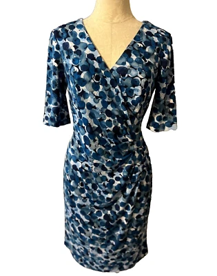 Vestido conectado círculos azules 8 manga corta funda elástica lavable carrera NUEVO Foto 1 de 4