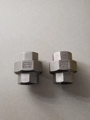 (2) 3/4" 316 Stainless Steel Class 150 Threaded Union FNPT x FNPT Pipe Fitting - Image 1 of 4