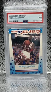 Jordan 1989 Fleer Sticker, #3, PSA 7 - Bild 1 von 2